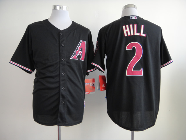 Men Arizona Diamondback #2 Hill Black MLB Jerseys